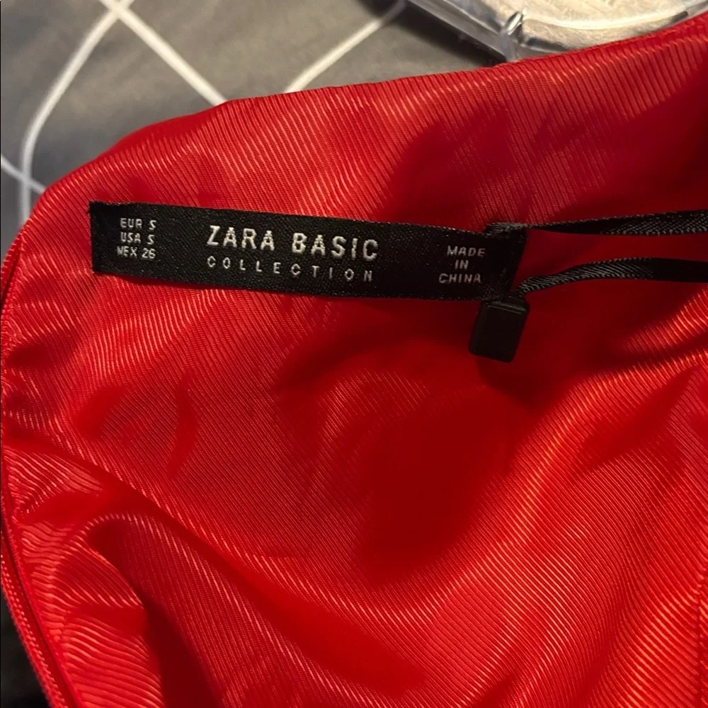 Zara Vibrant Red  Frill Mini Dress - Picture 6 of 12
